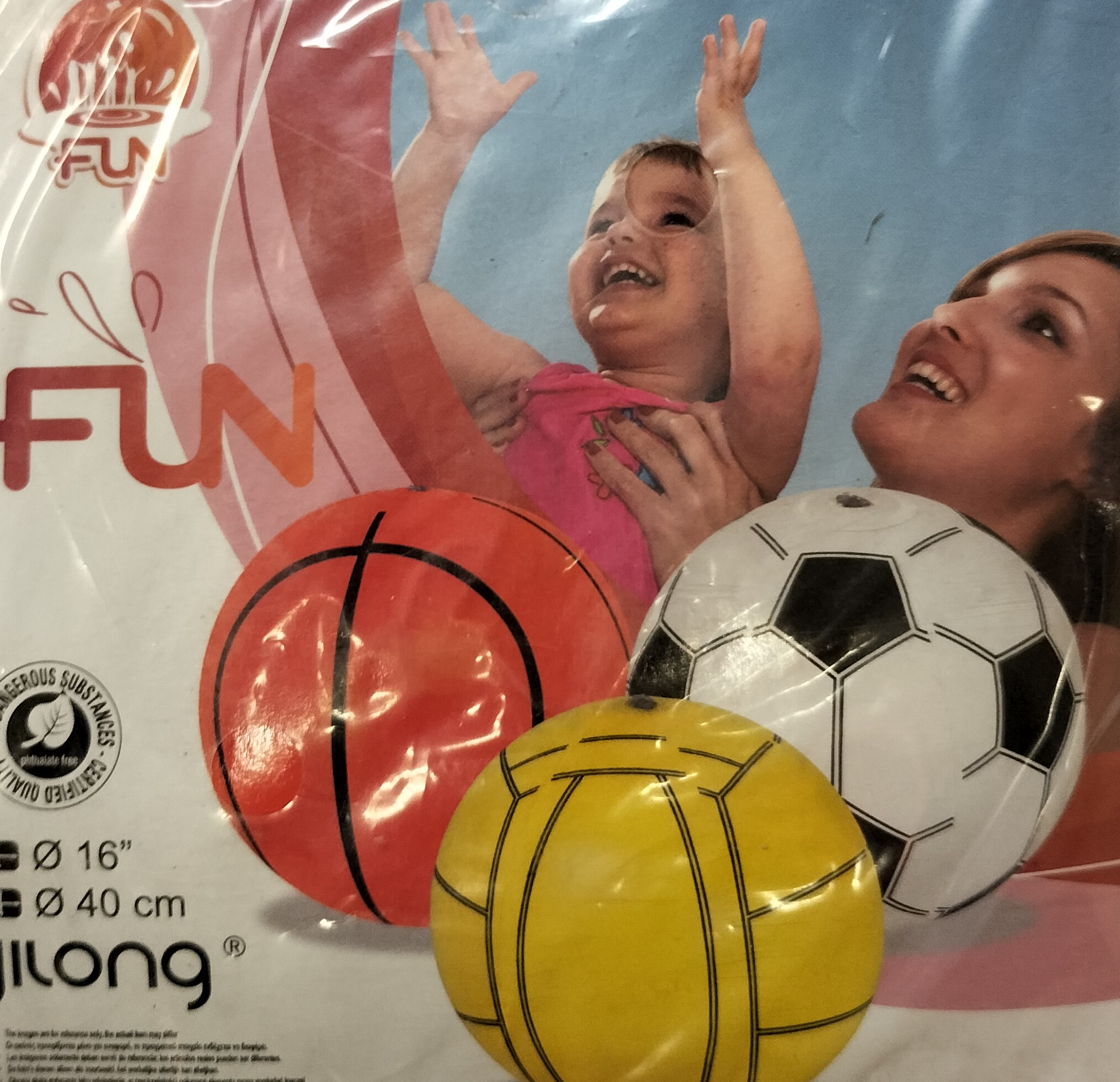 Sports Ball Inflatible 40cm, 3 designs